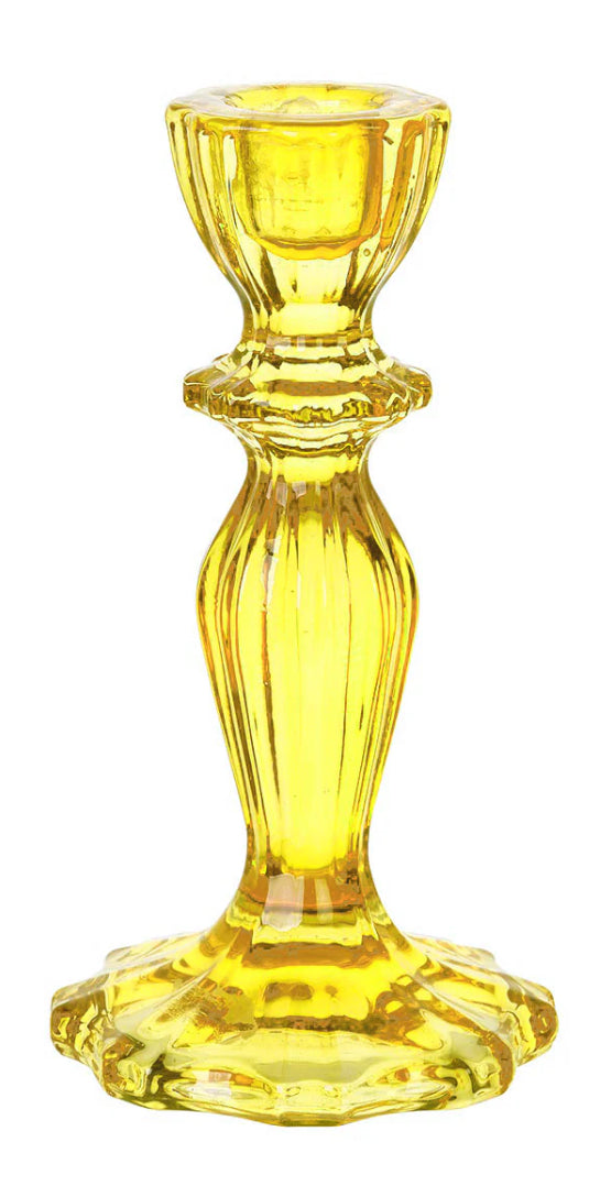 Yellow Glass Candlestick