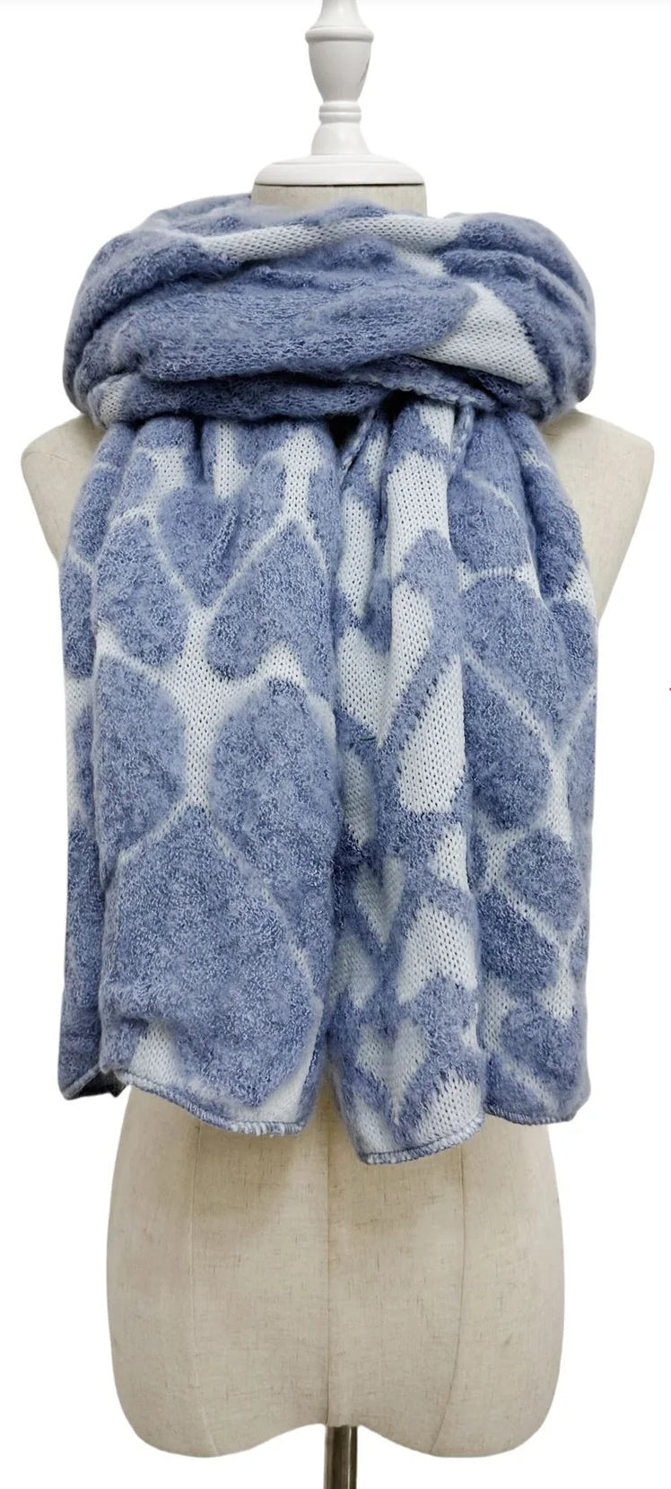 Cute 3D Love Heart Knitted Wool Scarf