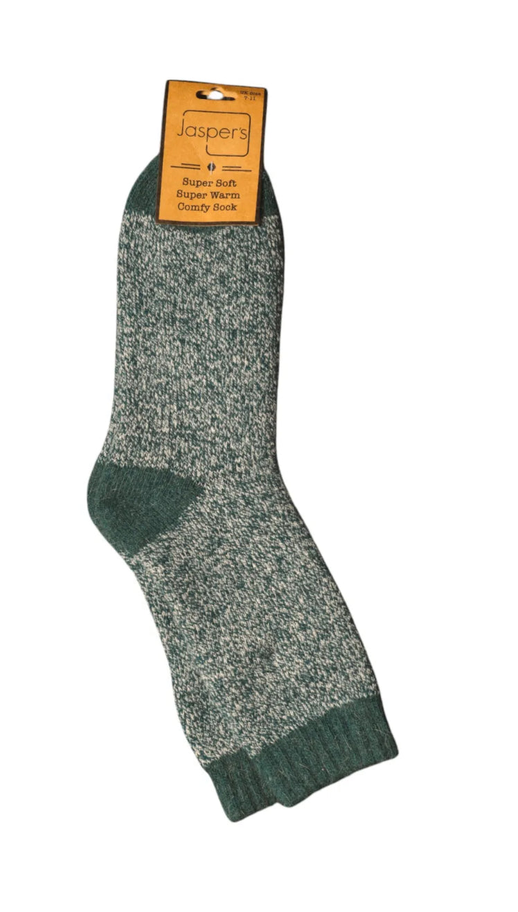 Green Marl Cosy Mens Socks