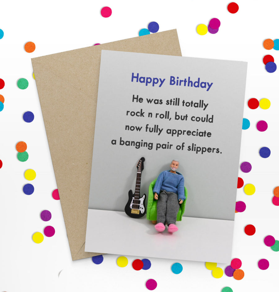 Slippers  Birthday Card