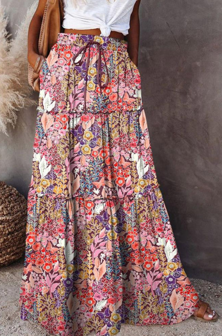 Tiered Maxi Skirt - Meadow Aurina Pop UP Ltd