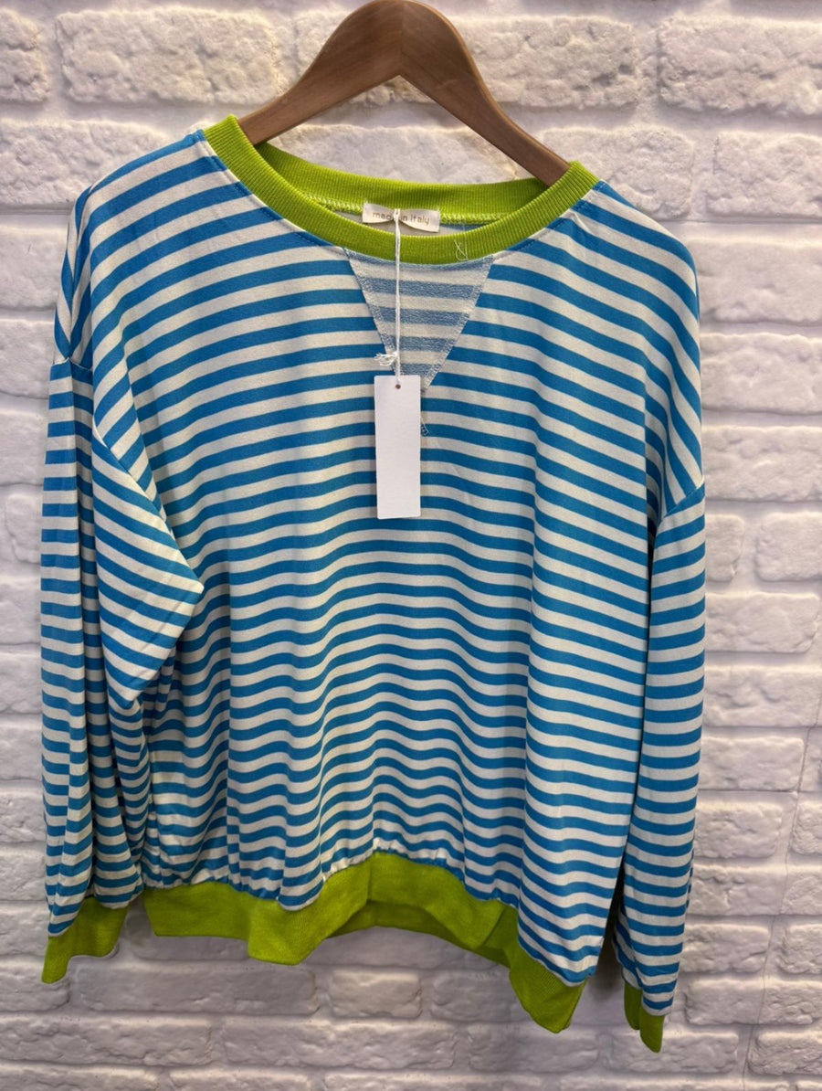 Cotton Mix Stripe Sweatshiet