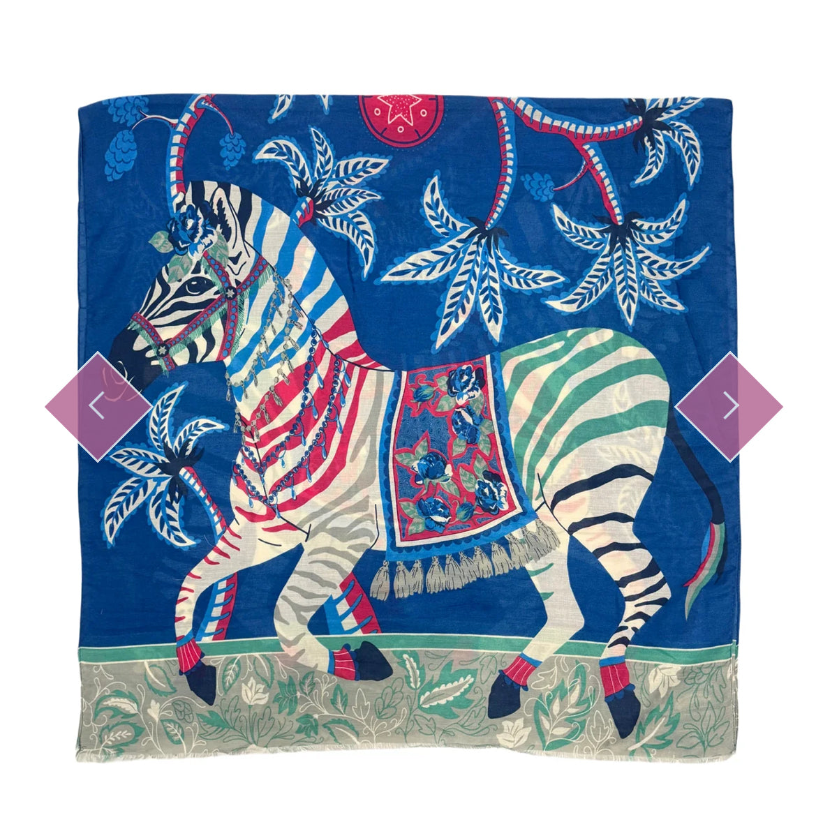 Indian Zebra Print Frayed Scarf