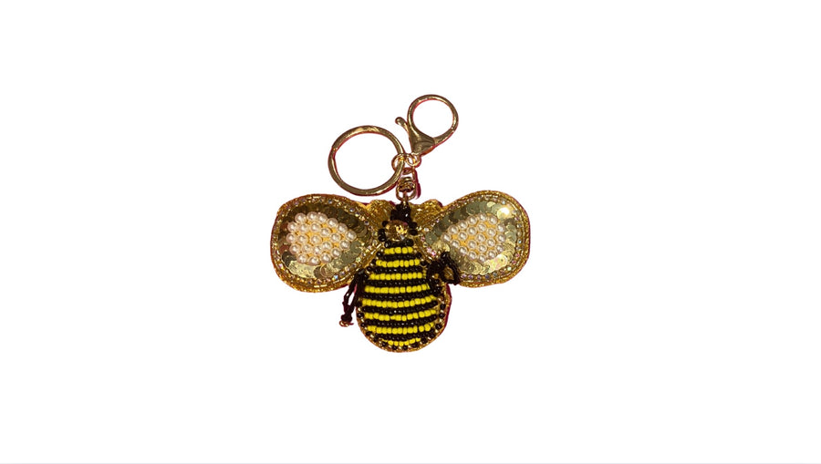 Beaded Bee  Bag Charm/ Key Ring