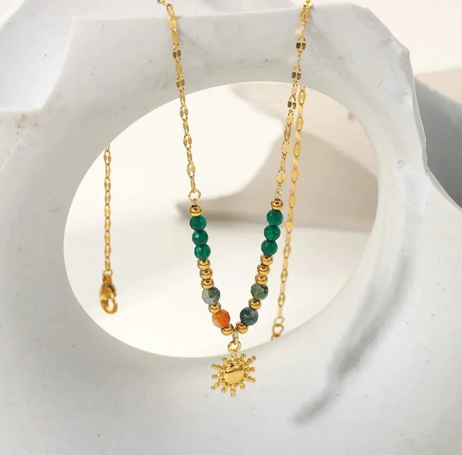 Bright Beads Necklace with Mini Sun