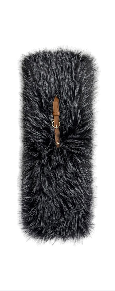Faux Fur Buckle Pull Through Scarf
