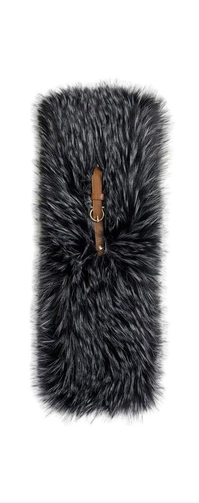 Faux Fur Buckle Pull Through Scarf