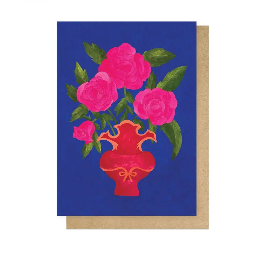 Blue Floral Vase Card