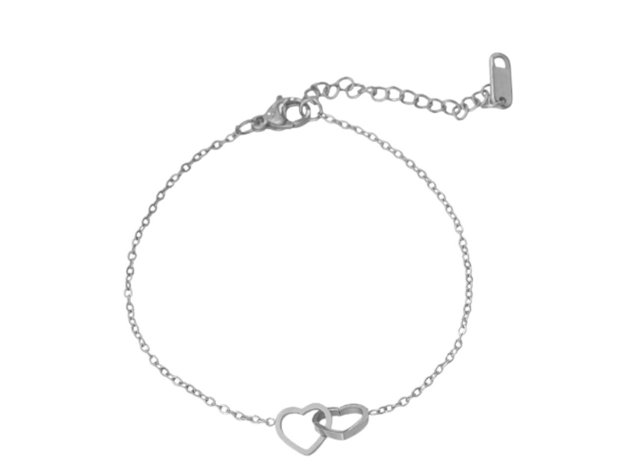 Linked Love Heart Bracelet - Silver