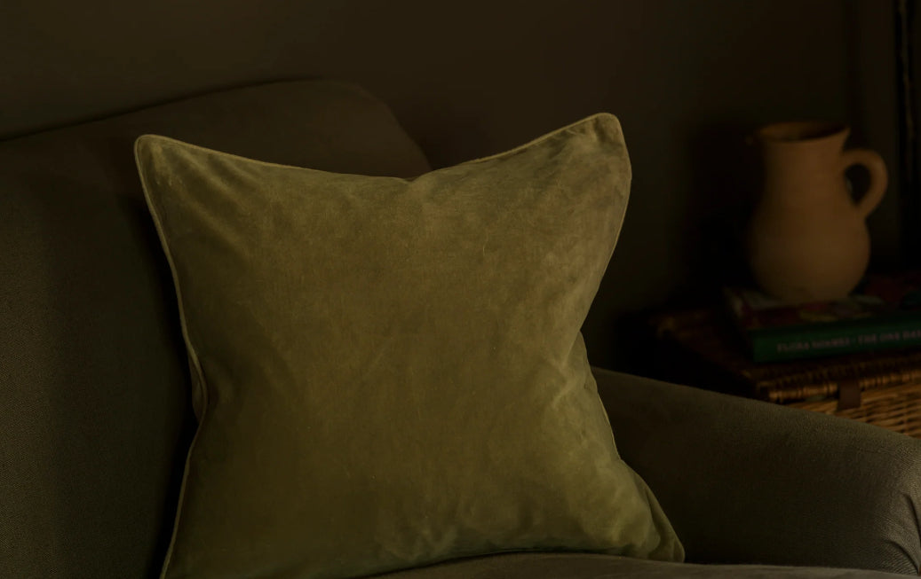 Indian Velvet Taupe Cushion Aurina Pop UP Ltd