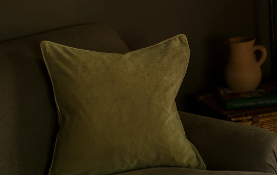Indian Velvet Taupe Cushion Aurina Pop UP Ltd