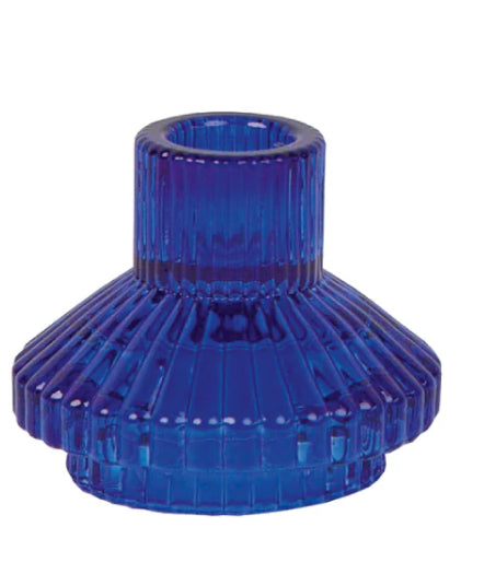 Midnight Blue Glass Candle Holder