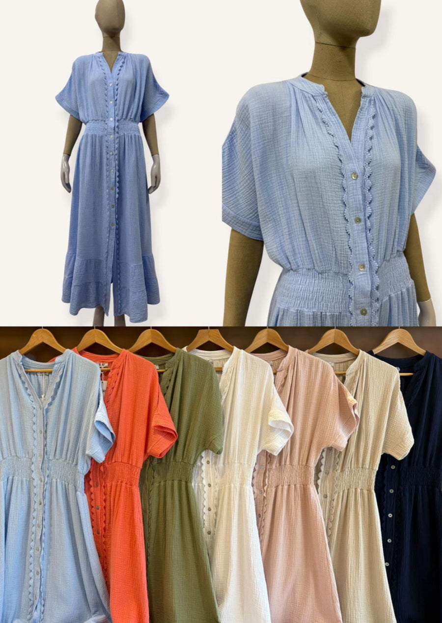 Margot Midi Dress – Soft Cotton Blend, Hygge-Inspired, Ideal for Contemporary Boutique Style