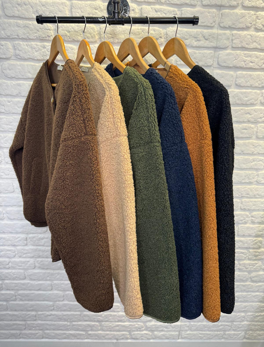 Buttoned Teddy Jacket