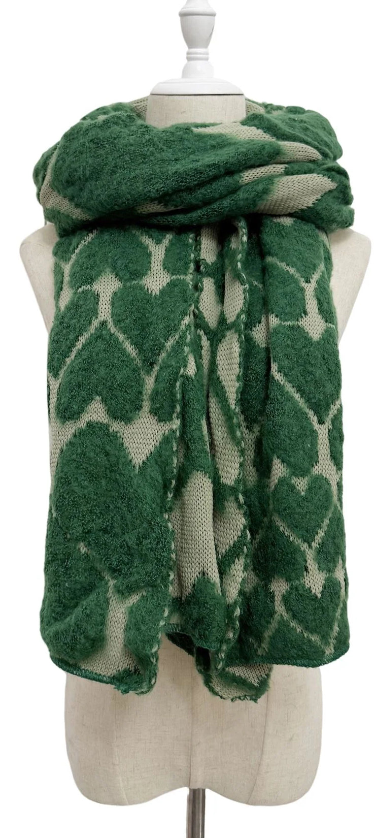 Cute 3D Love Heart Knitted Wool Scarf