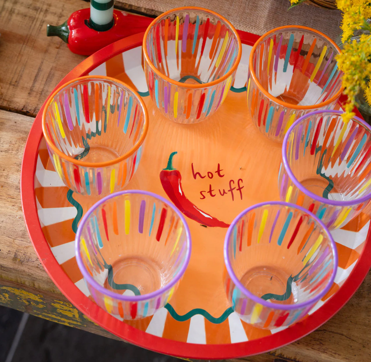 Rainbow Bright Glass Tumbler