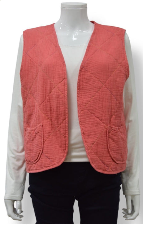 Cotton Sleeveless Quilted Gilet