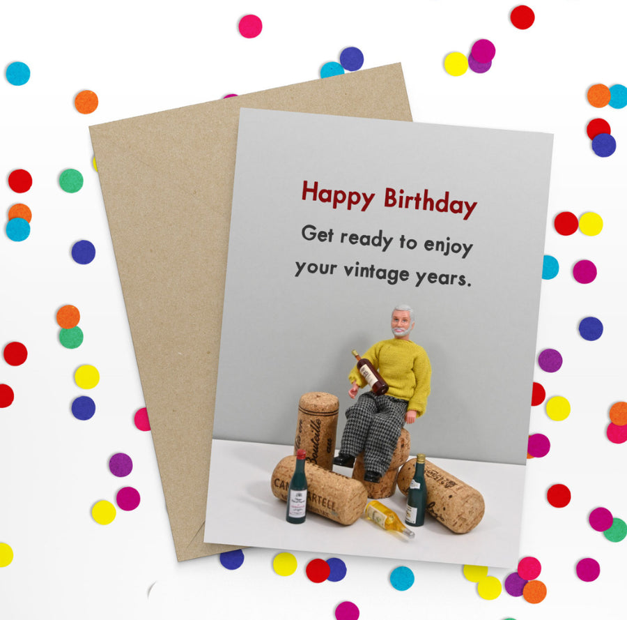Vintage Years Birthday Card