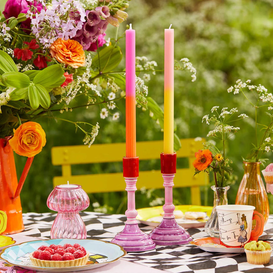 Marble Ribbed Neon Candle 2 Pack