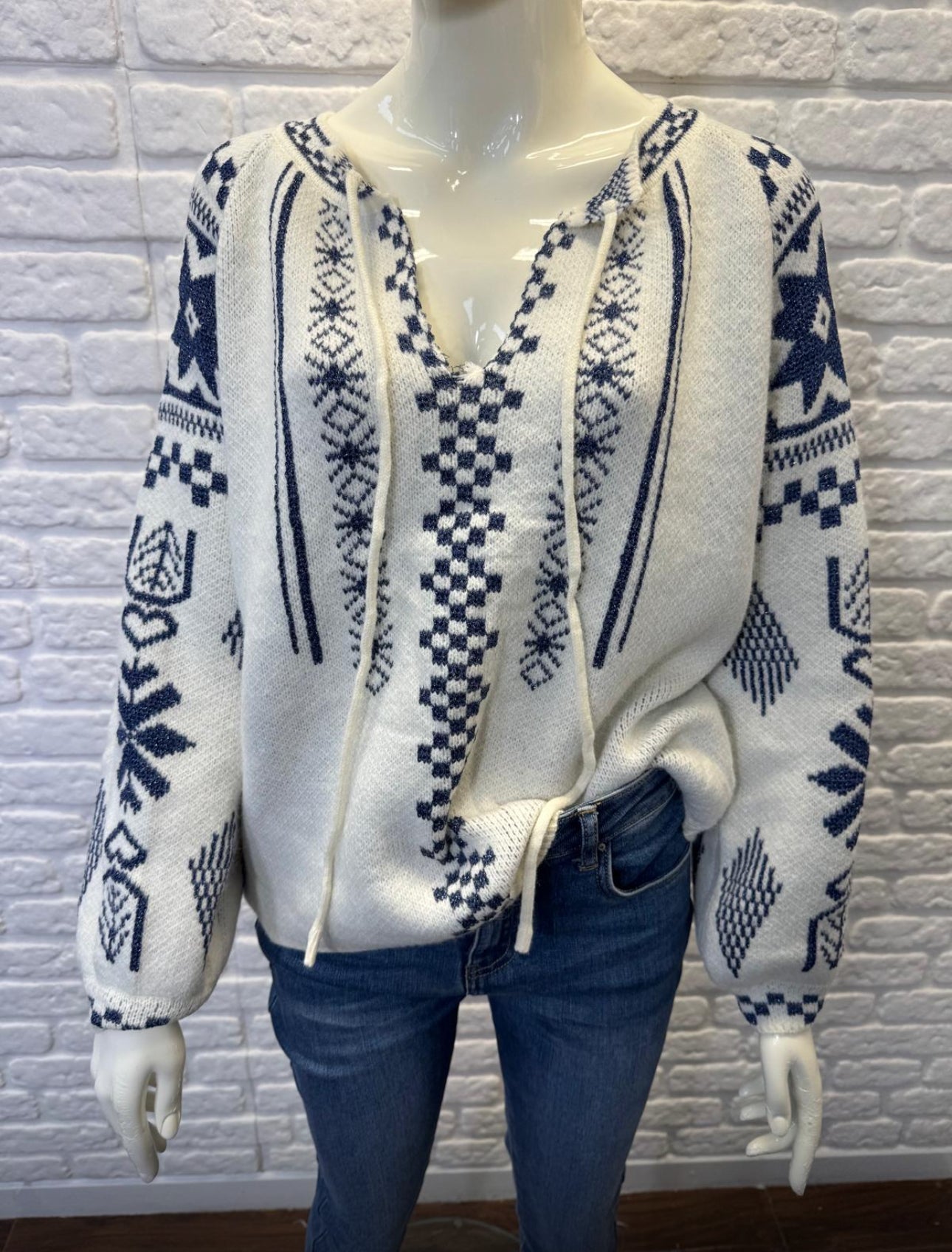 Boho Star Lurex Knit Jumper