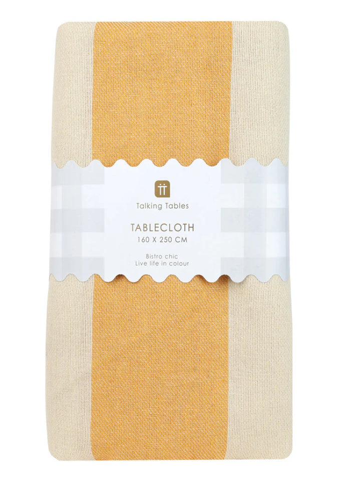 Yellow Stripe Cotton Tablecloth