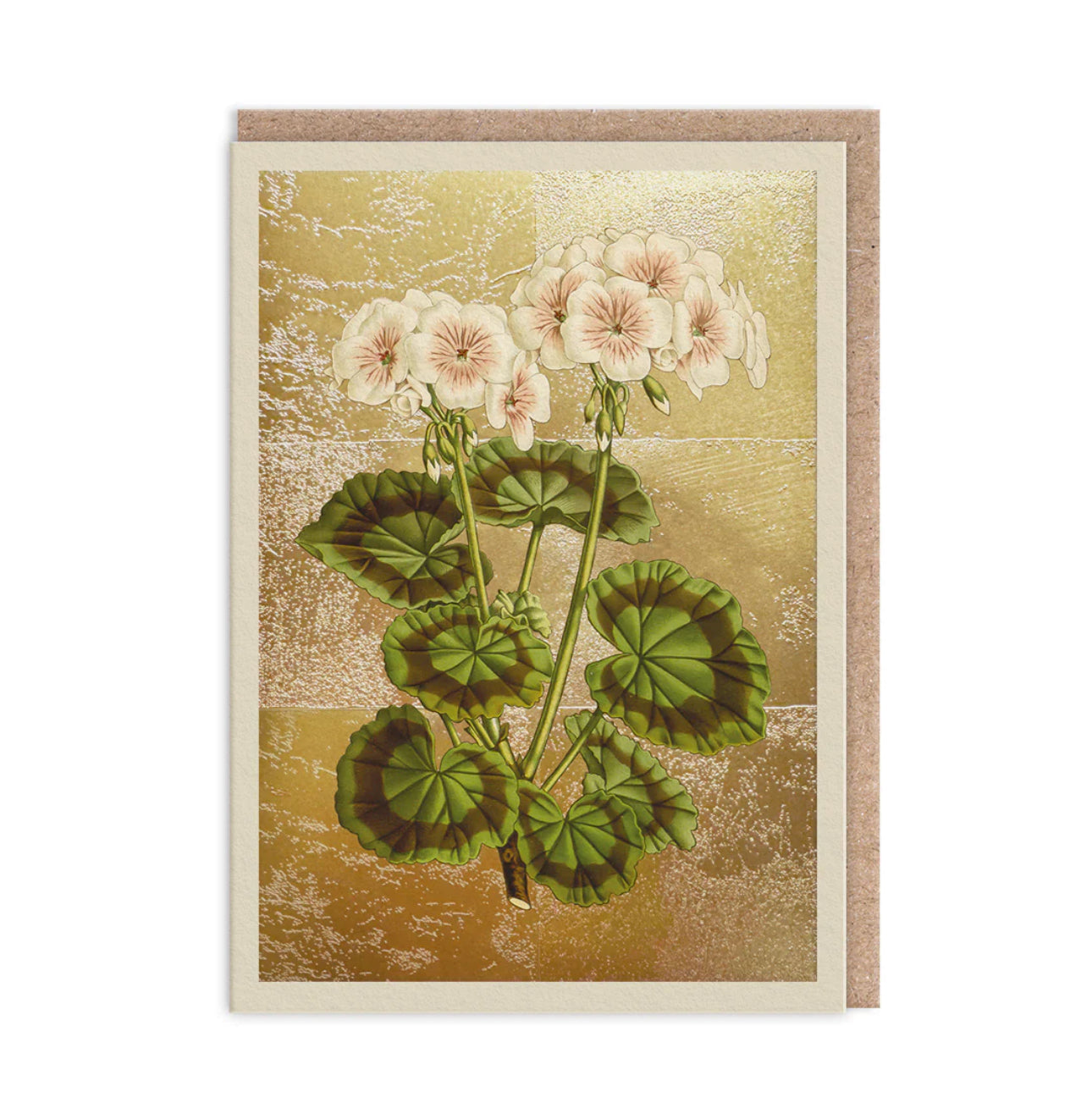 Hot Foil Geranium Greetings Card Aurina Pop UP Ltd