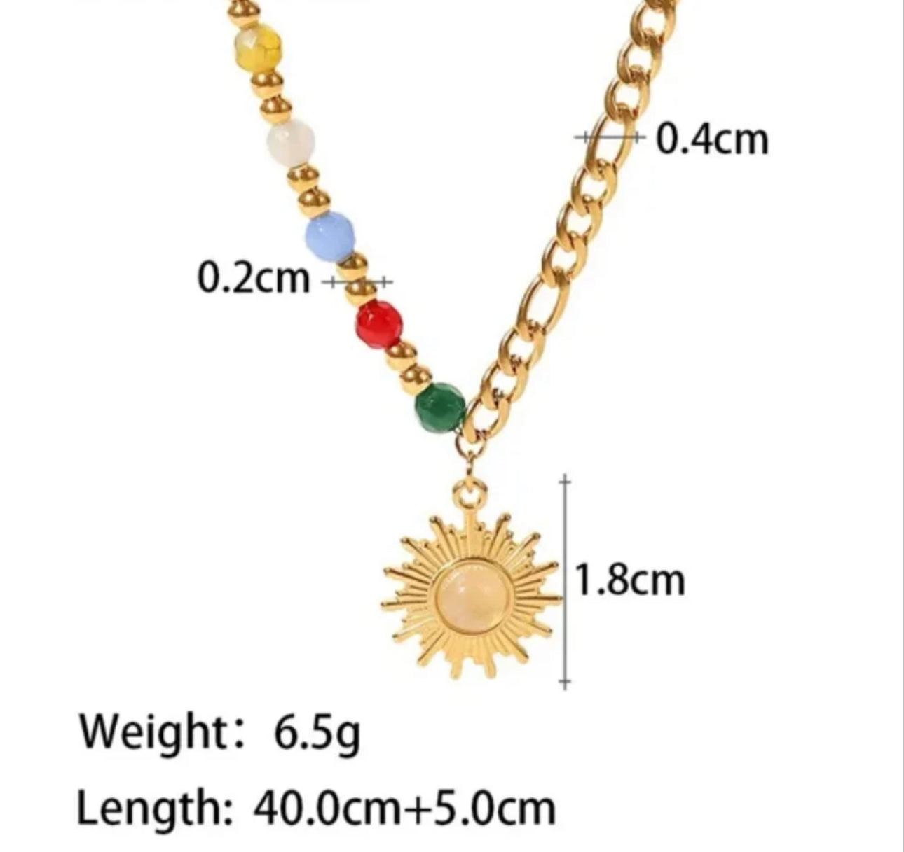 Bright Beads Necklace with Sun