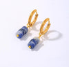 Natural Stone Stack Huggie Blue Marble