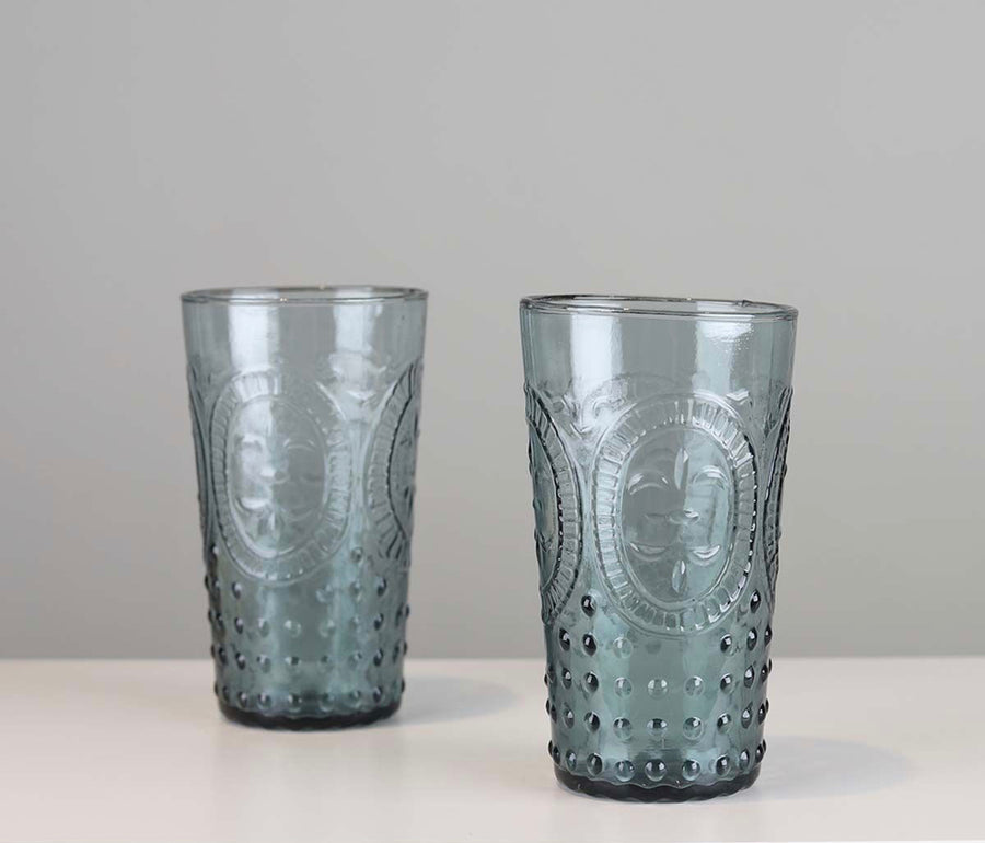 Crown Recycled Glass Tumbler - Blue/Grey