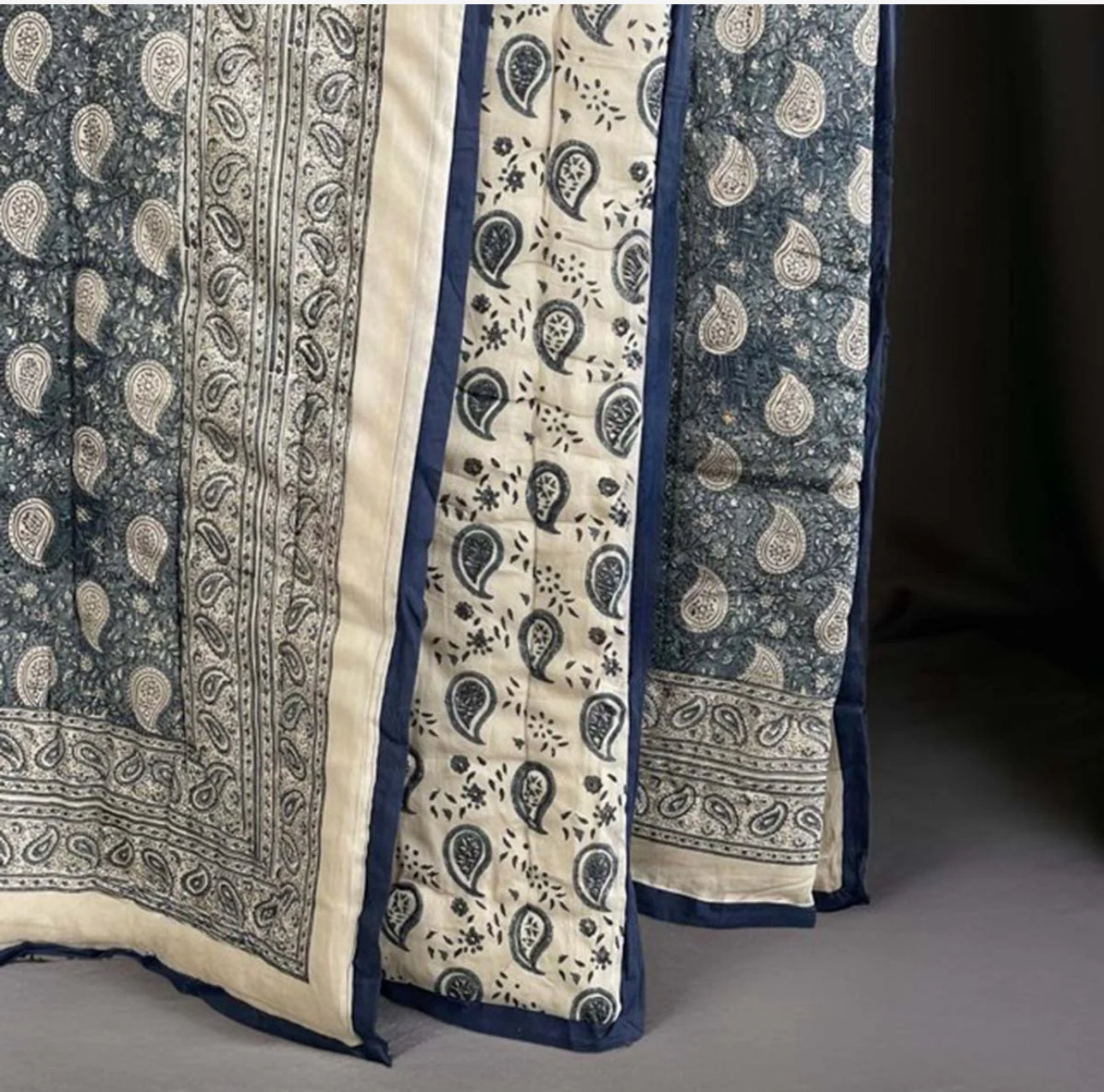 Kiara Block Print Cotton Eiderdown