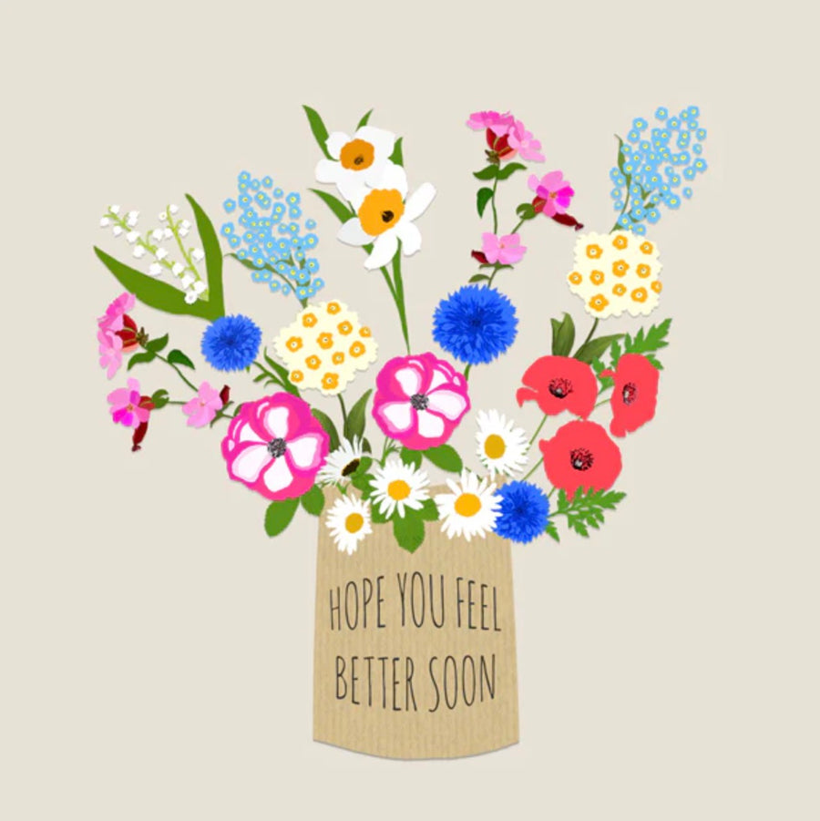 Floral Notes Card - Feel Better Soon