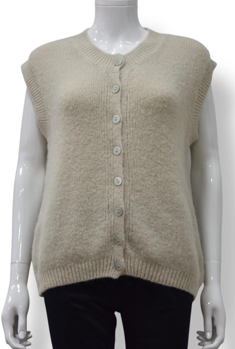 Katherine Roundneck Alpaca Sleeveless Cardigan