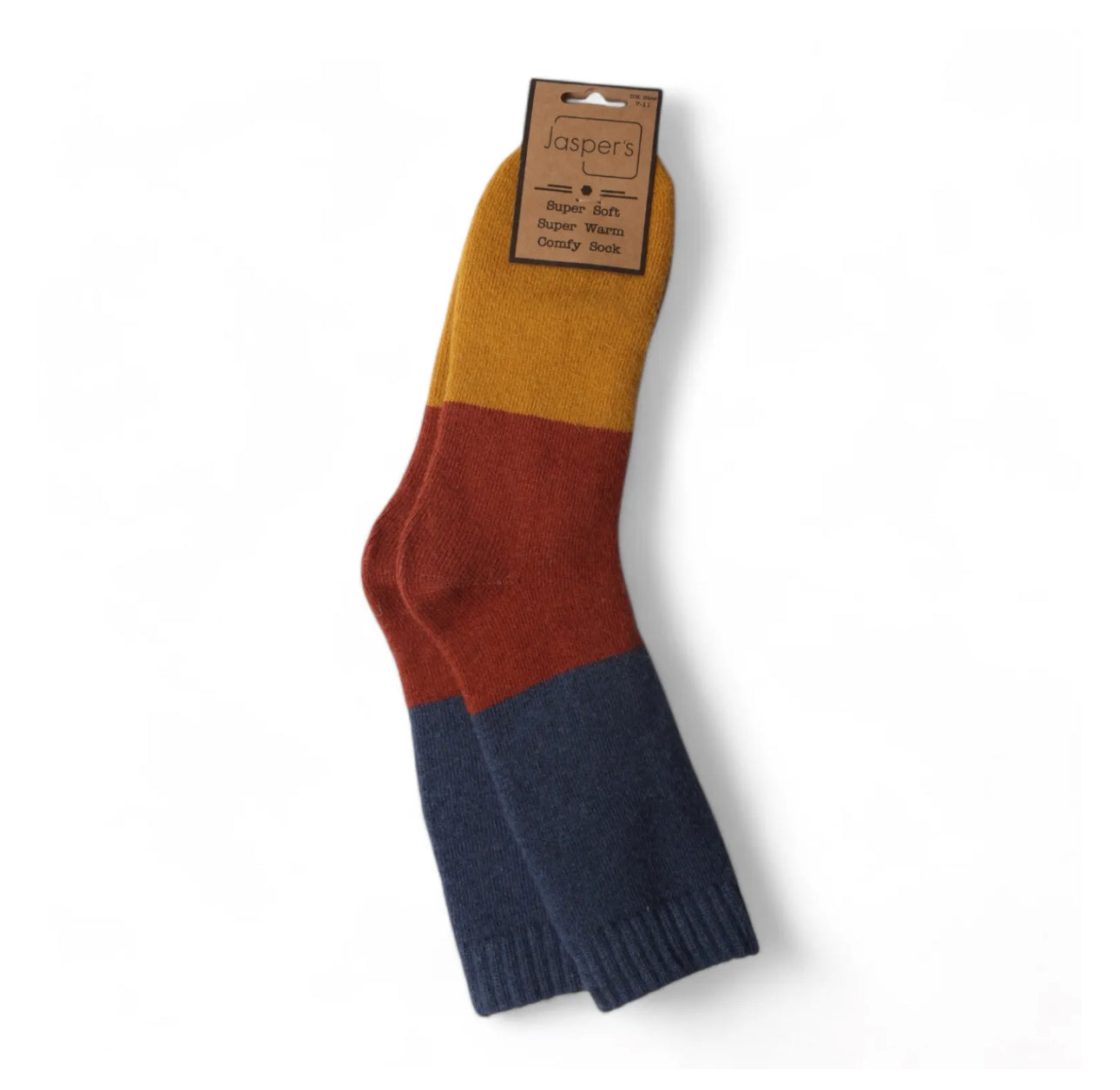 Bold Colourblock Cosy Mens Socks - Mustard