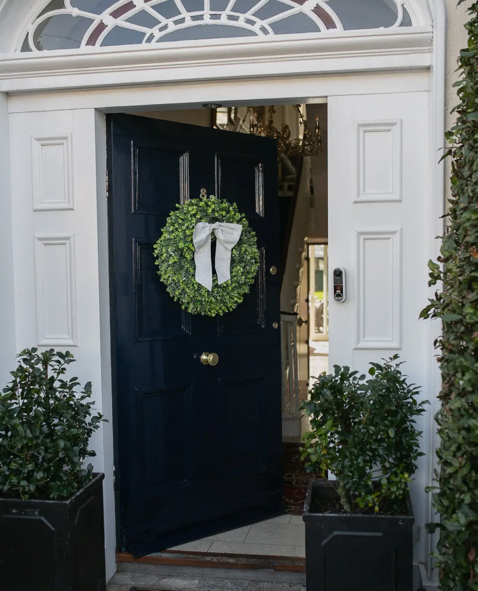 Hand Made Green Striped Bow