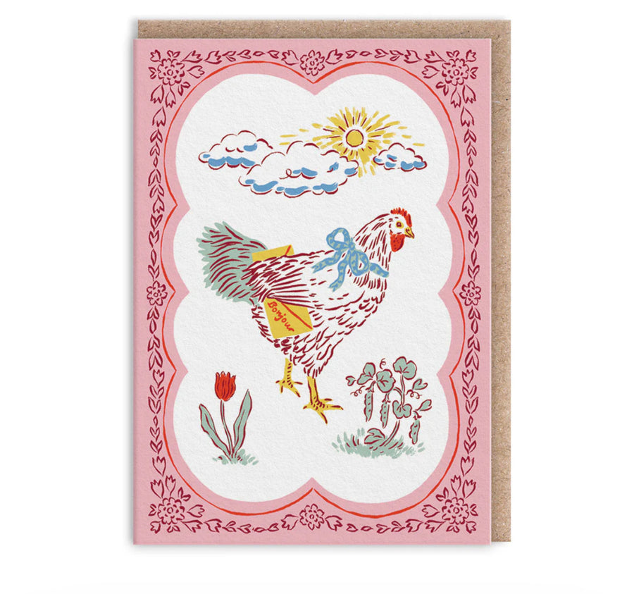 Pretty Hen Mini Greeting Card