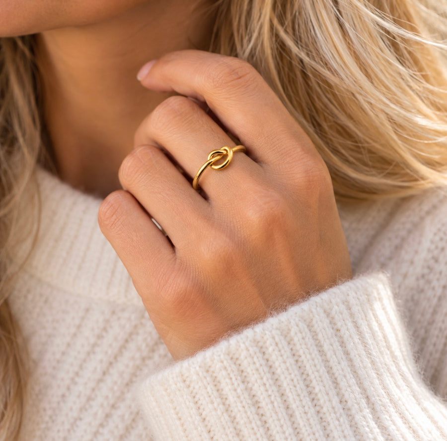 Gold Love Knot Adjustable Ring