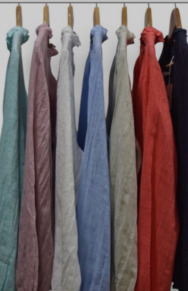 Nancy Neck Linen Blouse