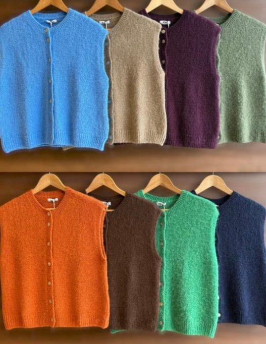 Katherine Roundneck Alpaca Sleeveless Cardigan
