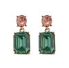 Vintage Drop Earring Green and Peach