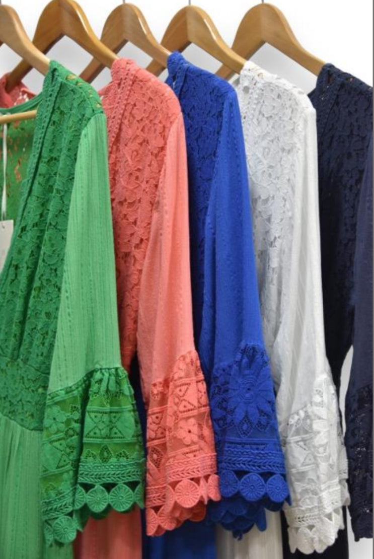 Short Lace Panel Summer Dress