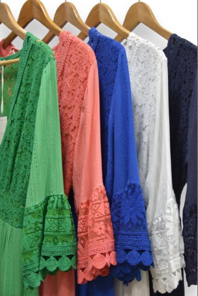 Short Lace Panel Summer Dress