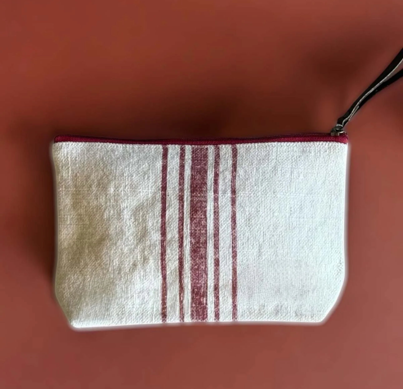 Provence Red Stripe Cosmetic Bag