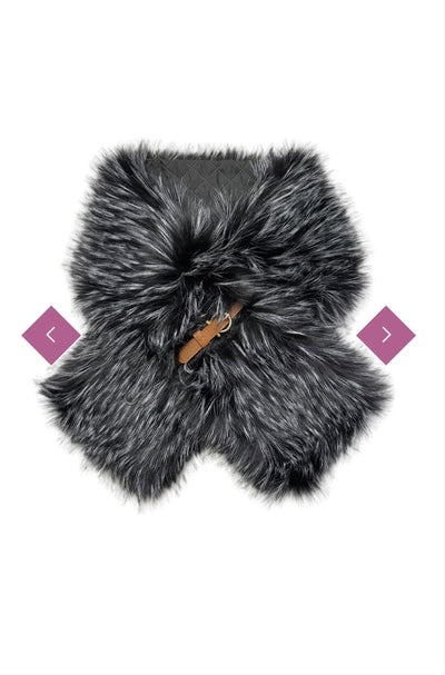 Faux Fur Buckle Pull Through Scarf