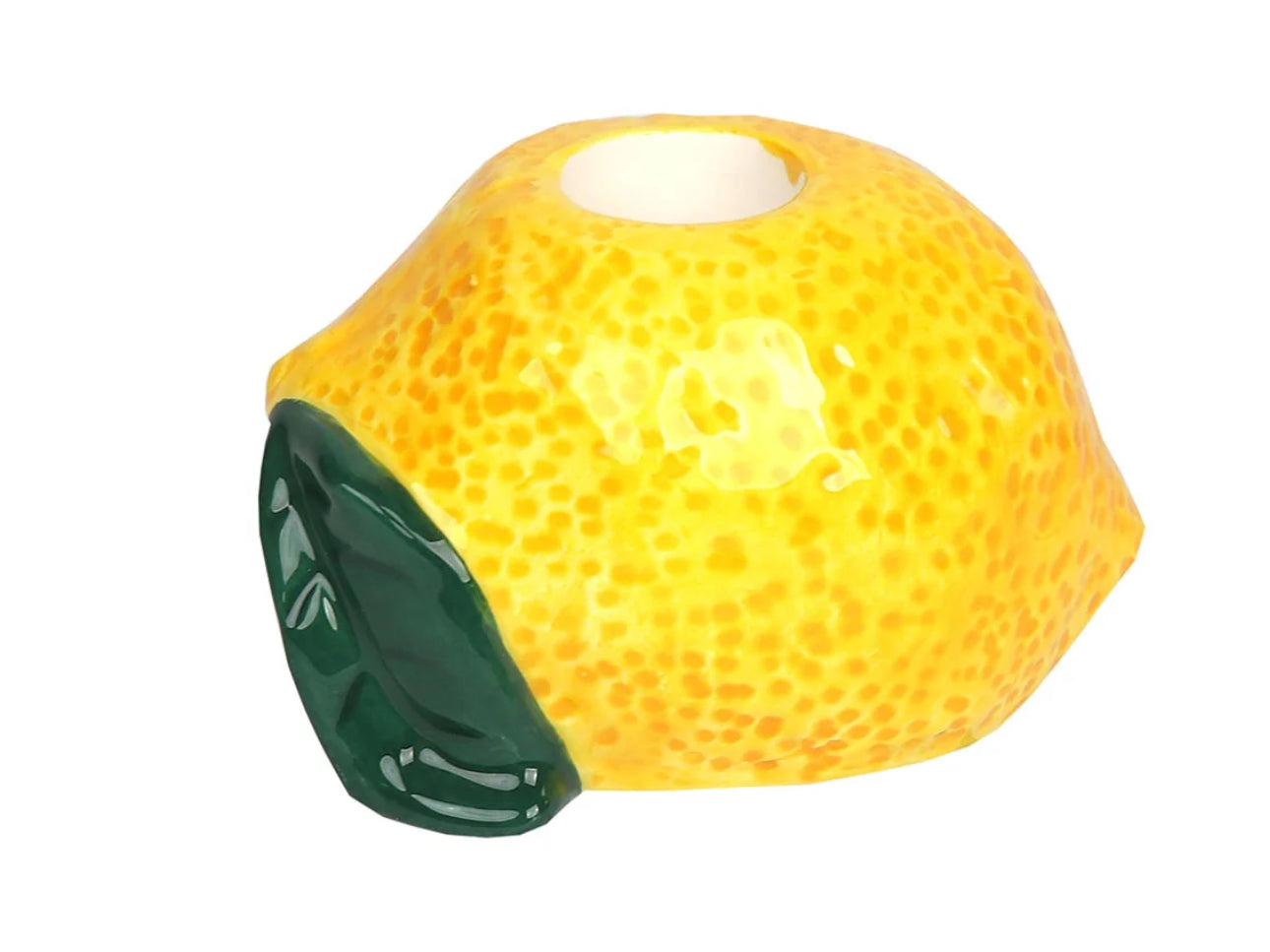 Hand Painted Ceramic Lemon Candle Holder