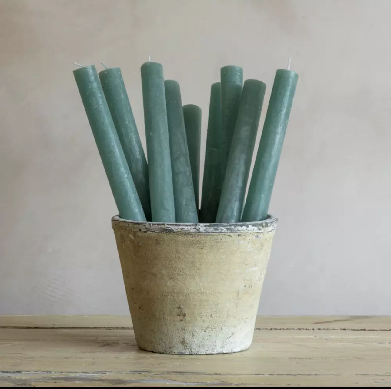 Rustic Dinner Candle Turquoise