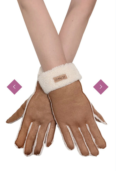 Faux Suede&Shearling Cosy Gloves