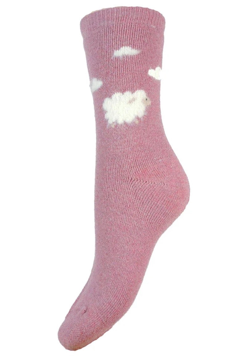 Baa Baa Wool Blend Ladies Sock - Pink
