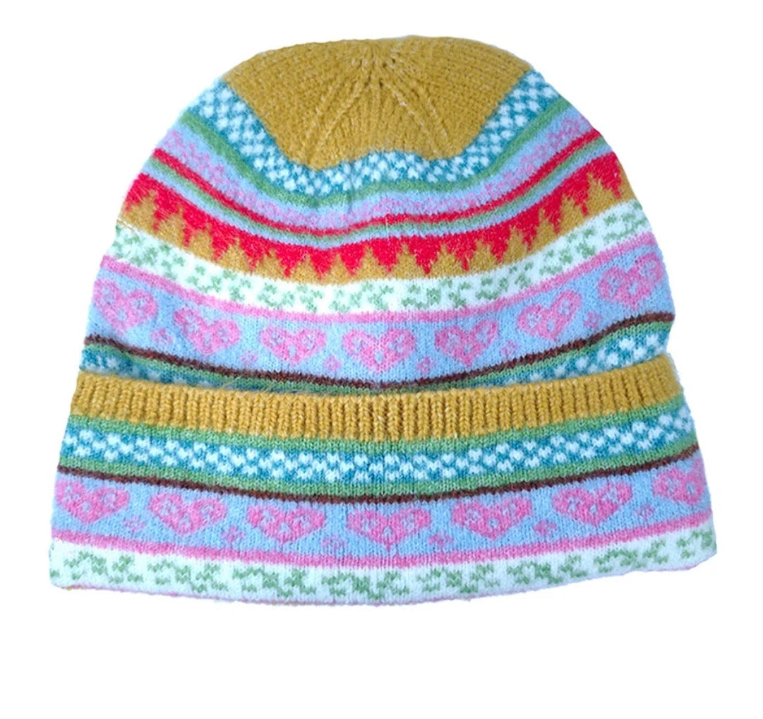 Nordic Style Wool Blend Beanie - Yellow