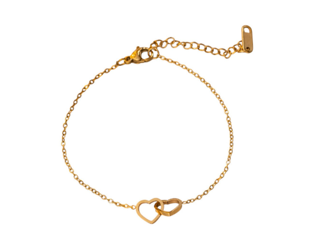 Linked Love Heart Bracelet - Gold