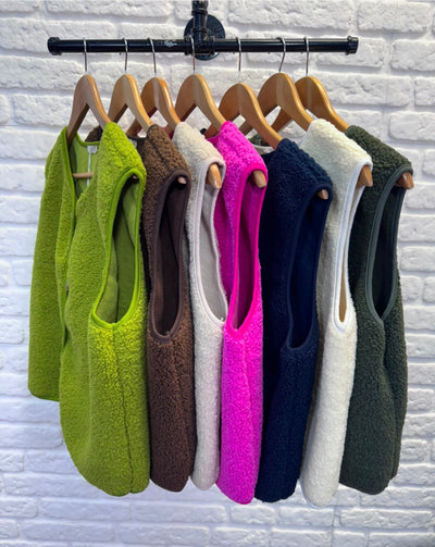 Bella Buttoned Teddy Gilet